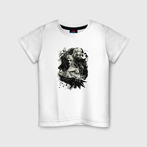 Детская футболка Геральт и Цири / Белый – фото 1