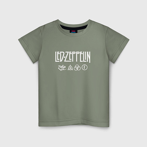 Детская футболка Led Zeppelin символы / Авокадо – фото 1