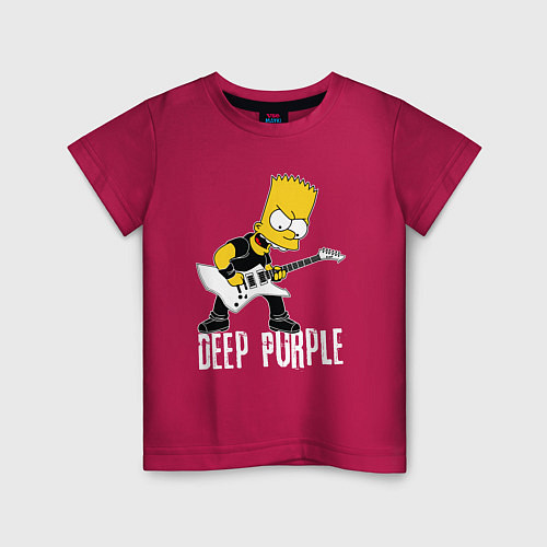 Детская футболка Deep Purple Барт Симпсон рокер / Маджента – фото 1