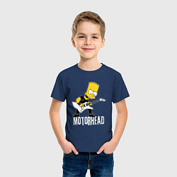 Футболка хлопковая детская Motorhead Барт Симпсон рокер, цвет: тёмно-синий — фото 2