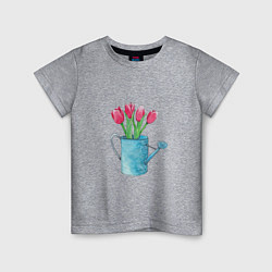 Детская футболка Букет тюльпанов в лейке