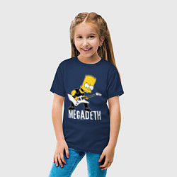 Футболка хлопковая детская Megadeth Барт Симпсон рокер, цвет: тёмно-синий — фото 2