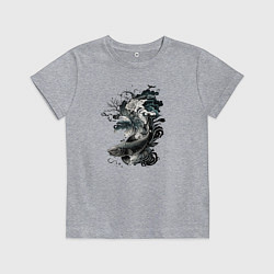 Футболка хлопковая детская Тату рыбы, цвет: меланж