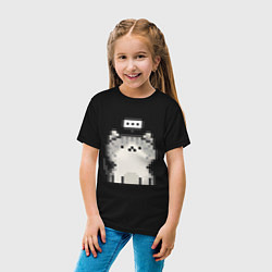 Футболка хлопковая детская Pixel Cat V1, цвет: черный — фото 2