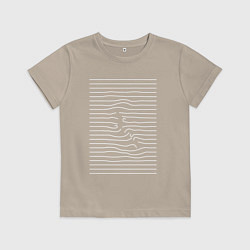 Футболка хлопковая детская Порванные нити минимализм, цвет: миндальный