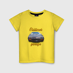 Футболка хлопковая детская Ретро маслкар Chevrolet Camaro, цвет: желтый