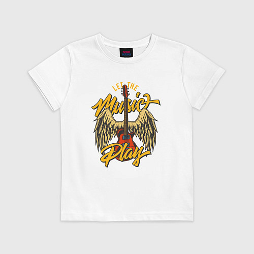 Детская футболка Гитара и крылья / Белый – фото 1