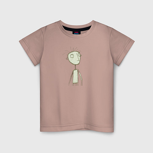Детская футболка Нарисованный чел / Пыльно-розовый – фото 1
