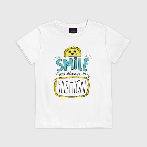 Детская футболка Smile are always in fachion / Белый – фото 1