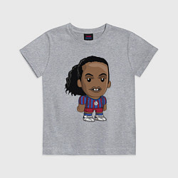 Футболка хлопковая детская Ronaldinho Barcelona, цвет: меланж