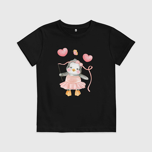 Детская футболка Маленький пингвин танцует балет / Черный – фото 1