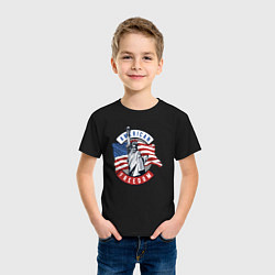 Футболка хлопковая детская American freedom, цвет: черный — фото 2