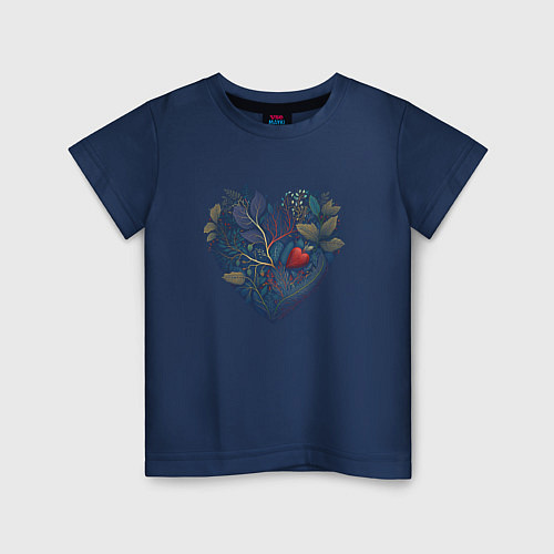 Детская футболка Natural heart / Тёмно-синий – фото 1