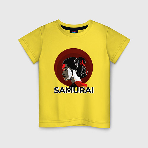Детская футболка Гейша - самураи / Желтый – фото 1