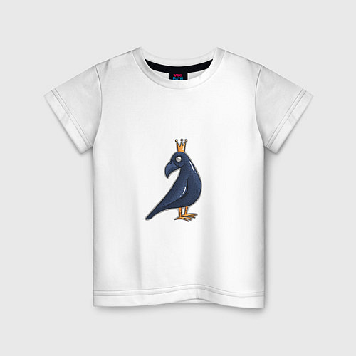 Детская футболка Ворона в короне / Белый – фото 1