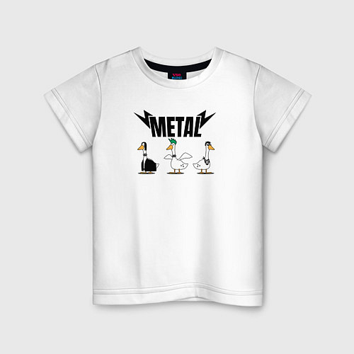 Детская футболка Гуси metal / Белый – фото 1