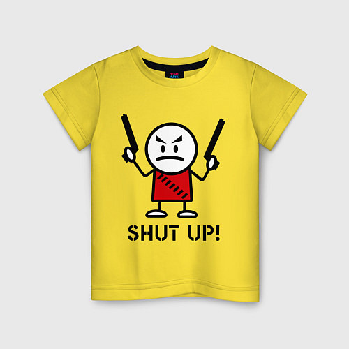 Детская футболка Shut up! (заткнись!) / Желтый – фото 1