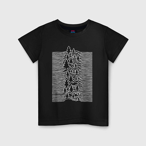 Детская футболка Joy Division ёлки новогодний / Черный – фото 1