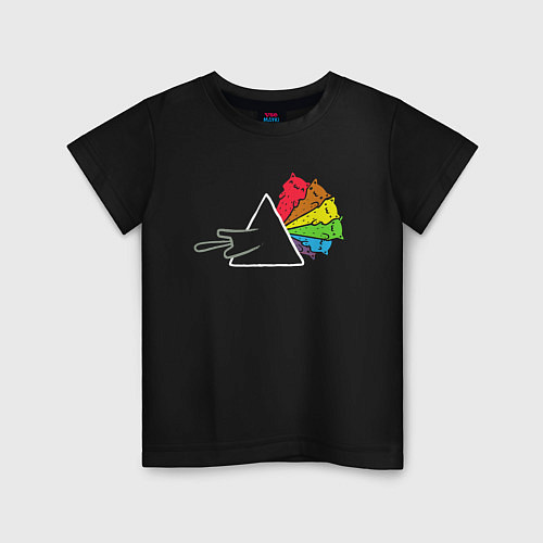 Детская футболка Pink Floyd коты / Черный – фото 1