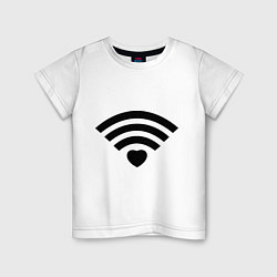 Футболка хлопковая детская Wi-Fi Love, цвет: белый