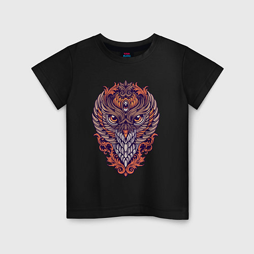 Детская футболка Cool owl / Черный – фото 1