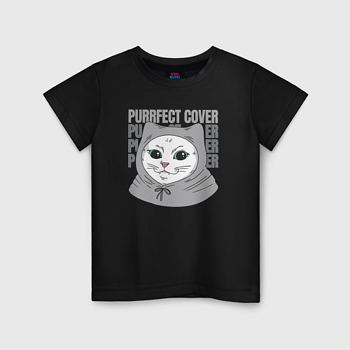 Детская футболка Purrfect cover / Черный – фото 1