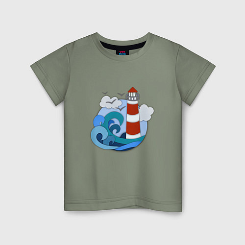Детская футболка Маяк в стиле Papercut / Авокадо – фото 1