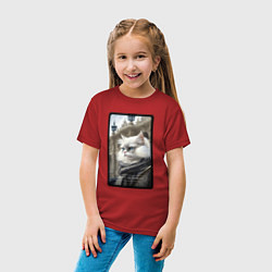 Футболка хлопковая детская Санкт-Петербург котик, цвет: красный — фото 2