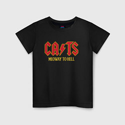 Футболка хлопковая детская Cats meoway to hell, цвет: черный