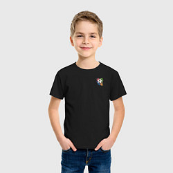 Футболка хлопковая детская Уменьшенный футбольный мяч, цвет: черный — фото 2