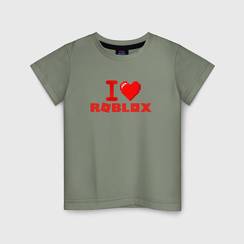 Детская футболка I love Roblox / Авокадо – фото 1