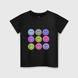 Детская футболка Модные улыбающиеся смайлы
