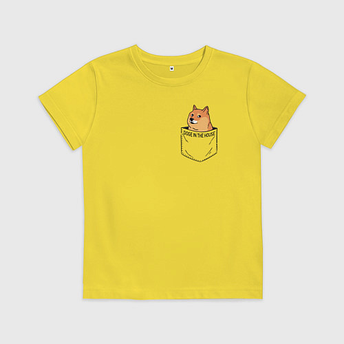 Детская футболка Doge in the house / Желтый – фото 1