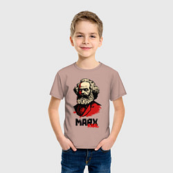 Футболка хлопковая детская Karl Marx - 3 цвета, цвет: пыльно-розовый — фото 2