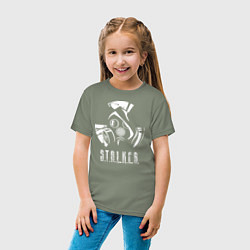 Футболка хлопковая детская STALKER противогаз, цвет: авокадо — фото 2