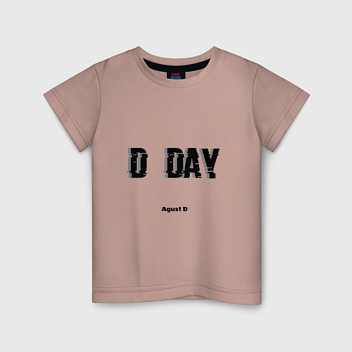 Детская футболка D DAY Agust D / Пыльно-розовый – фото 1