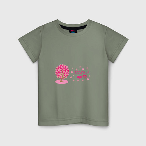Детская футболка Цветущее вишневое дерево - весна в моем сердце / Авокадо – фото 1