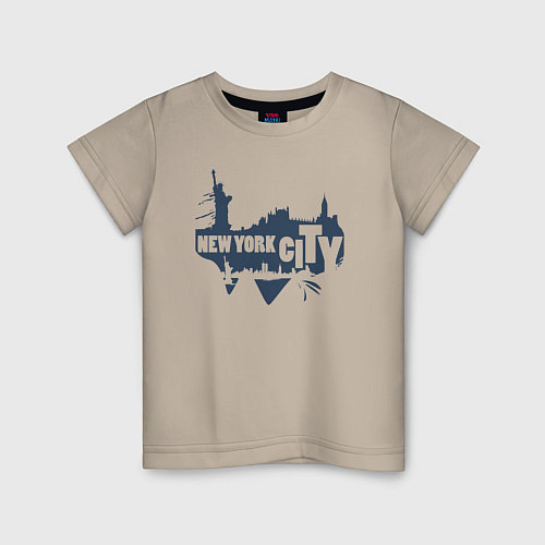Детская футболка City New York / Миндальный – фото 1