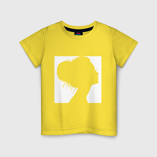 Детская футболка Женский профиль / Желтый – фото 1