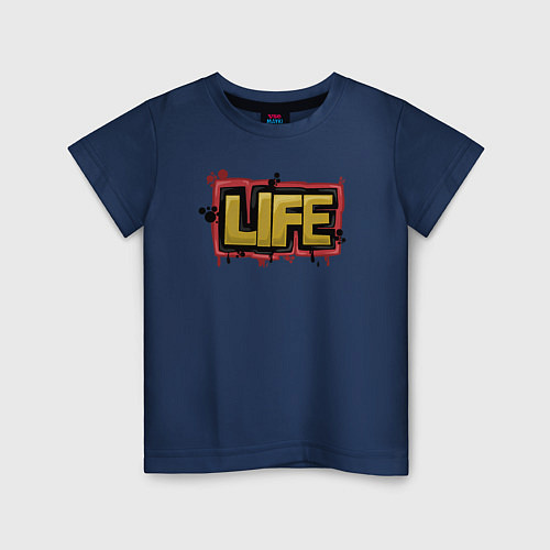 Детская футболка Life жизнь / Тёмно-синий – фото 1