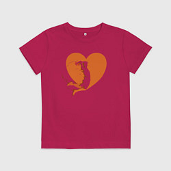 Футболка хлопковая детская Love slam dunk, цвет: маджента