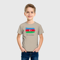 Футболка хлопковая детская I love Azerbaijan, цвет: миндальный — фото 2