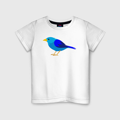 Детская футболка Синяя птичка / Белый – фото 1