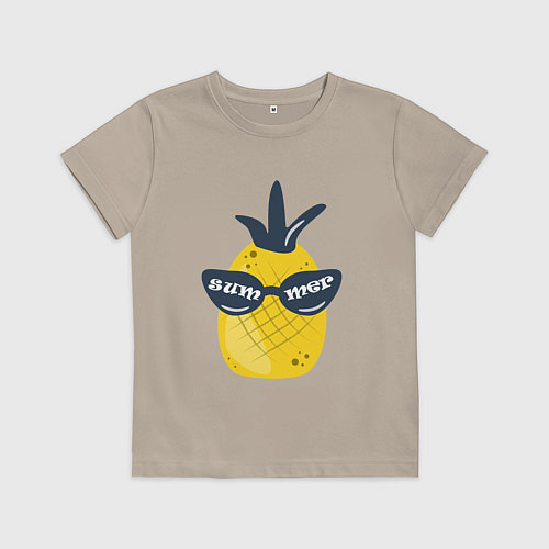 Детская футболка Солнечный ананас / Миндальный – фото 1