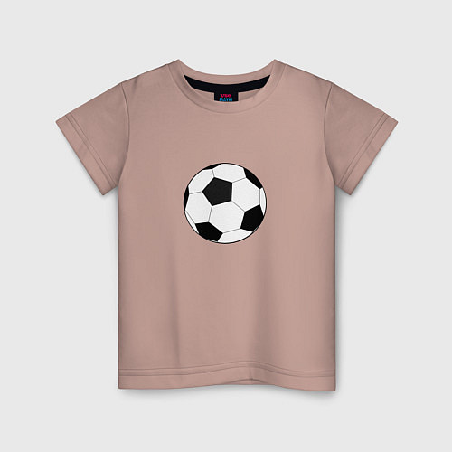 Детская футболка Футбольный мячик / Пыльно-розовый – фото 1