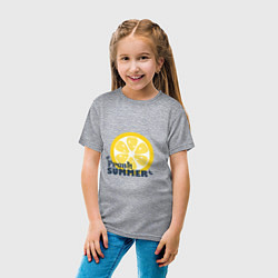 Футболка хлопковая детская Свежий лимончик, цвет: меланж — фото 2