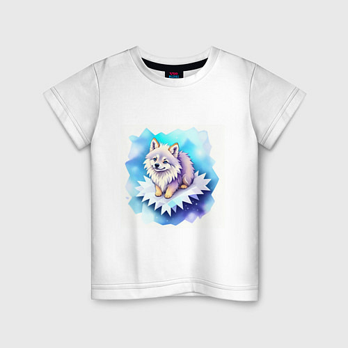 Детская футболка Милый волчонок на льдинке / Белый – фото 1