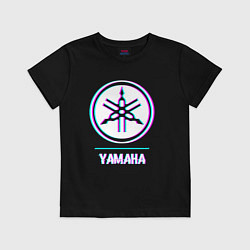 Детская футболка Значок Yamaha в стиле glitch