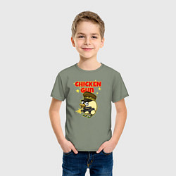 Футболка хлопковая детская Chicken Gun - игра, цвет: авокадо — фото 2