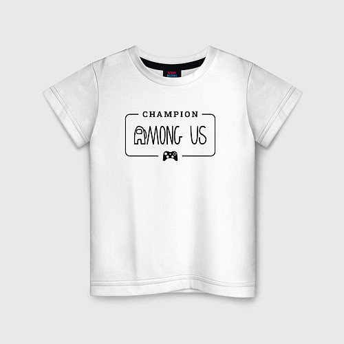 Детская футболка Among Us gaming champion: рамка с лого и джойстико / Белый – фото 1